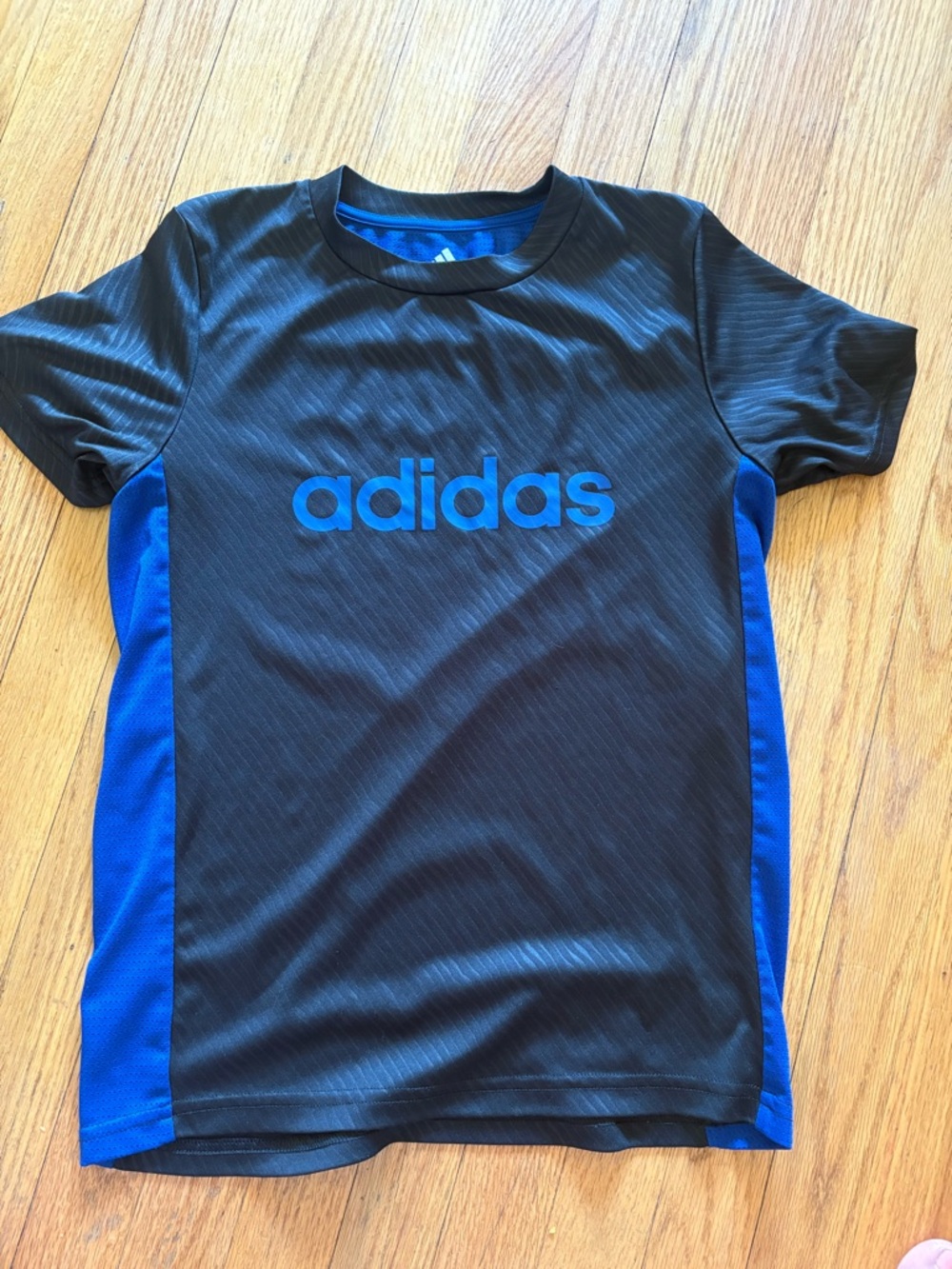 adidas Black & Blue Logo Performance Tee